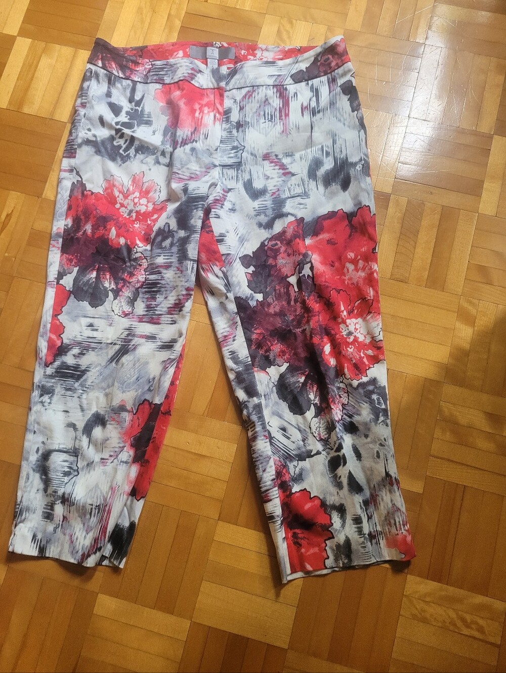 Tristan Red & Gray Abstract Print Chinos